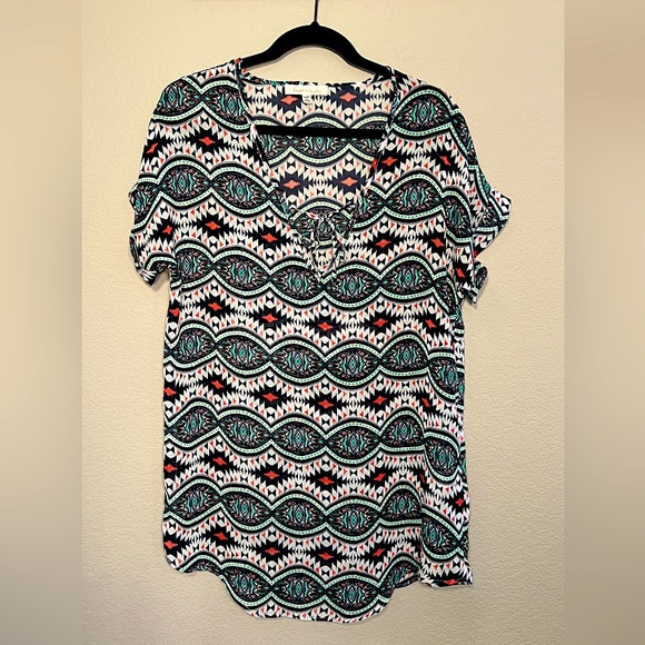 Francesca's Collections Other - Francesca’s | Geometric Tribal Print Pattern Design Swim Cover Up Sheer